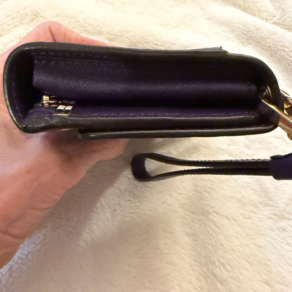 Henri Bendel Wristlet, Wallet, Organizer in Deep Purple with Gold Accents - Picture 9 of 10